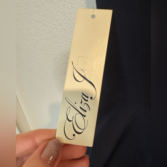 Eliza J Ruffle Front Gownaxi Dress In Navy Size 2 - Picture 11 of 11